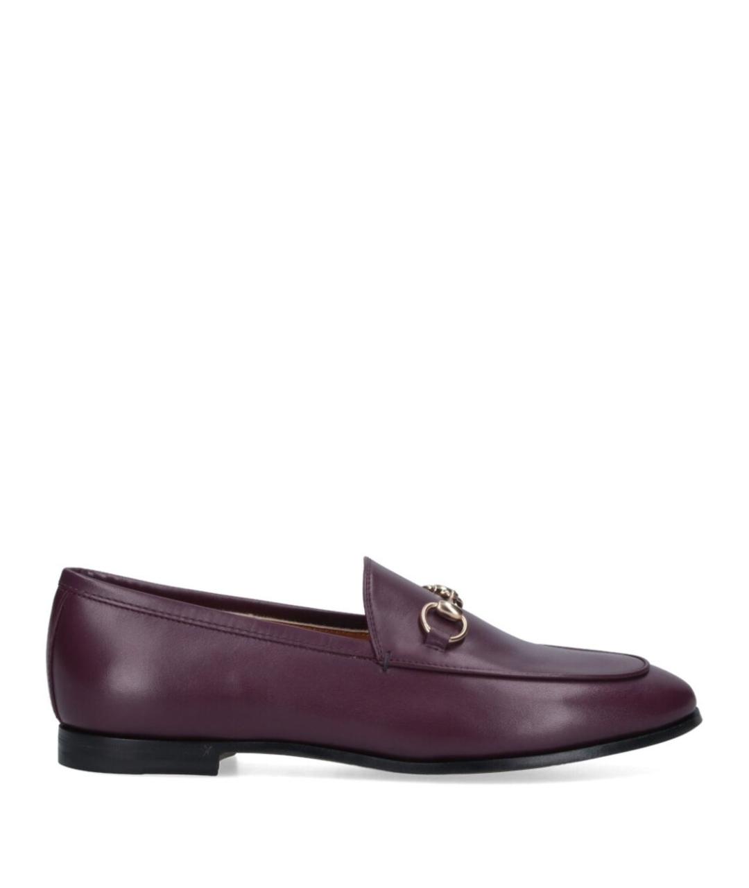 GUCCI Бордовые кожаные лоферы, фото 1