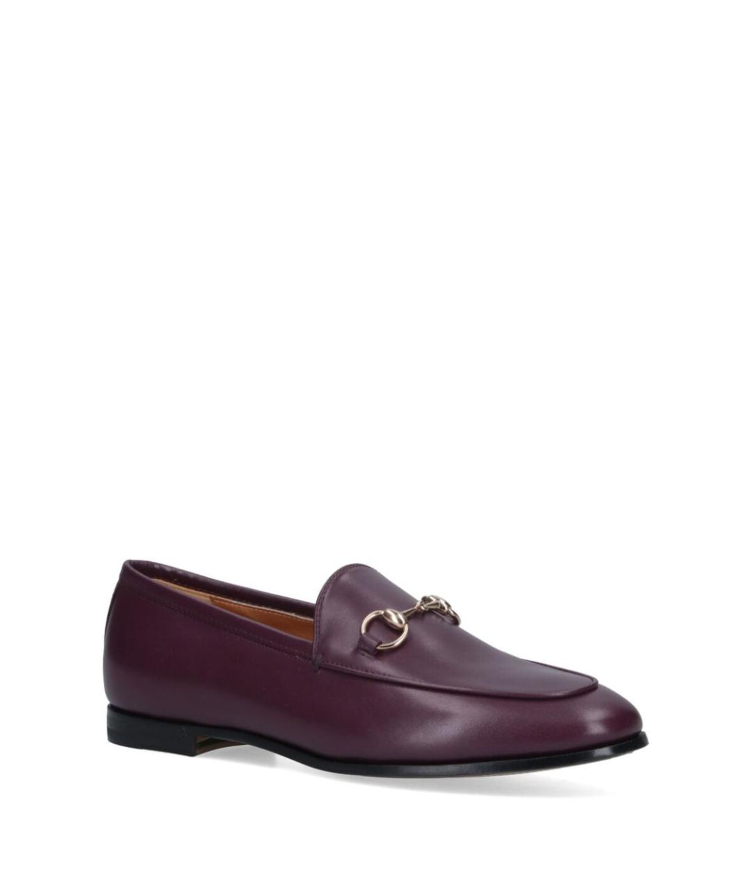 GUCCI Бордовые кожаные лоферы, фото 3