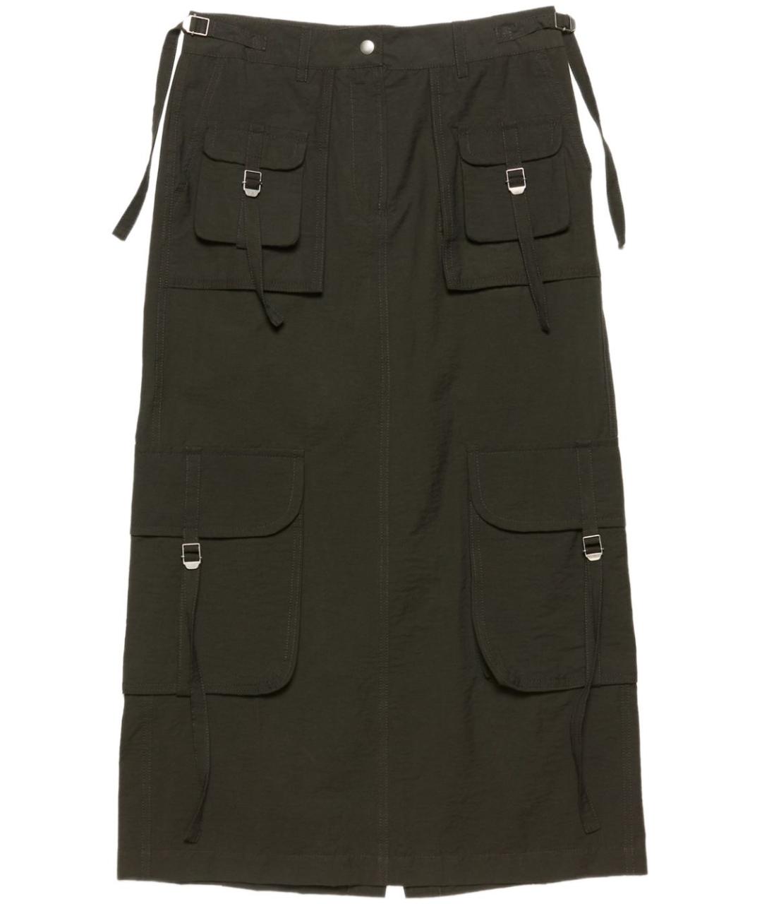 ACNE STUDIOS Серая хлопковая юбка миди, фото 1
