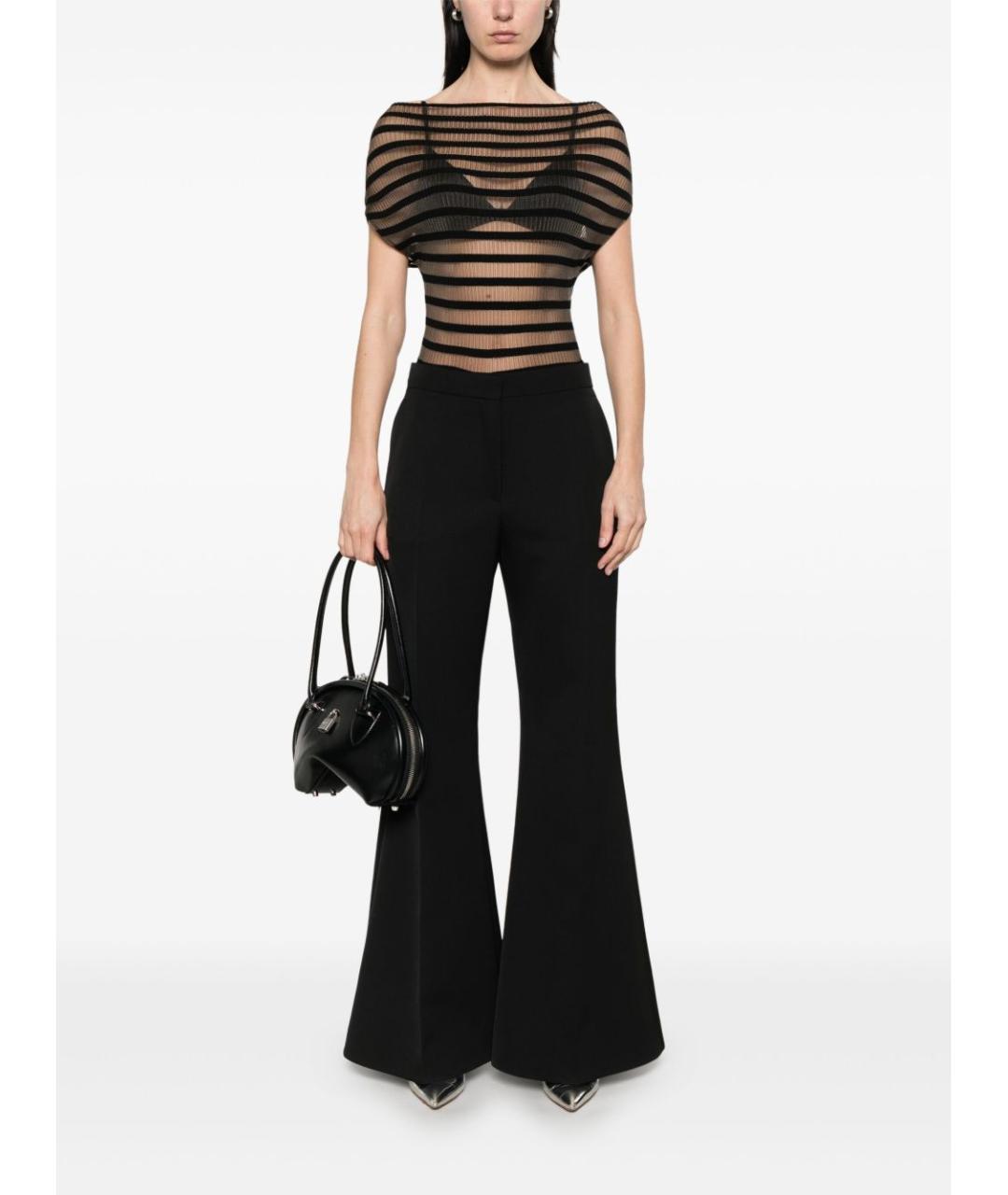 GIVENCHY Черные шерстяные прямые брюки, фото 4