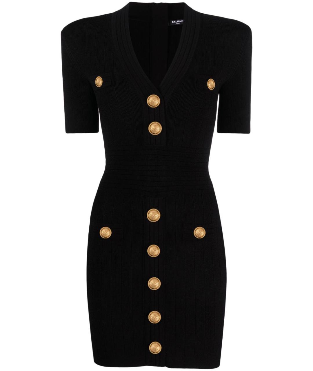 BALMAIN Черное вискозное повседневное платье, фото 1