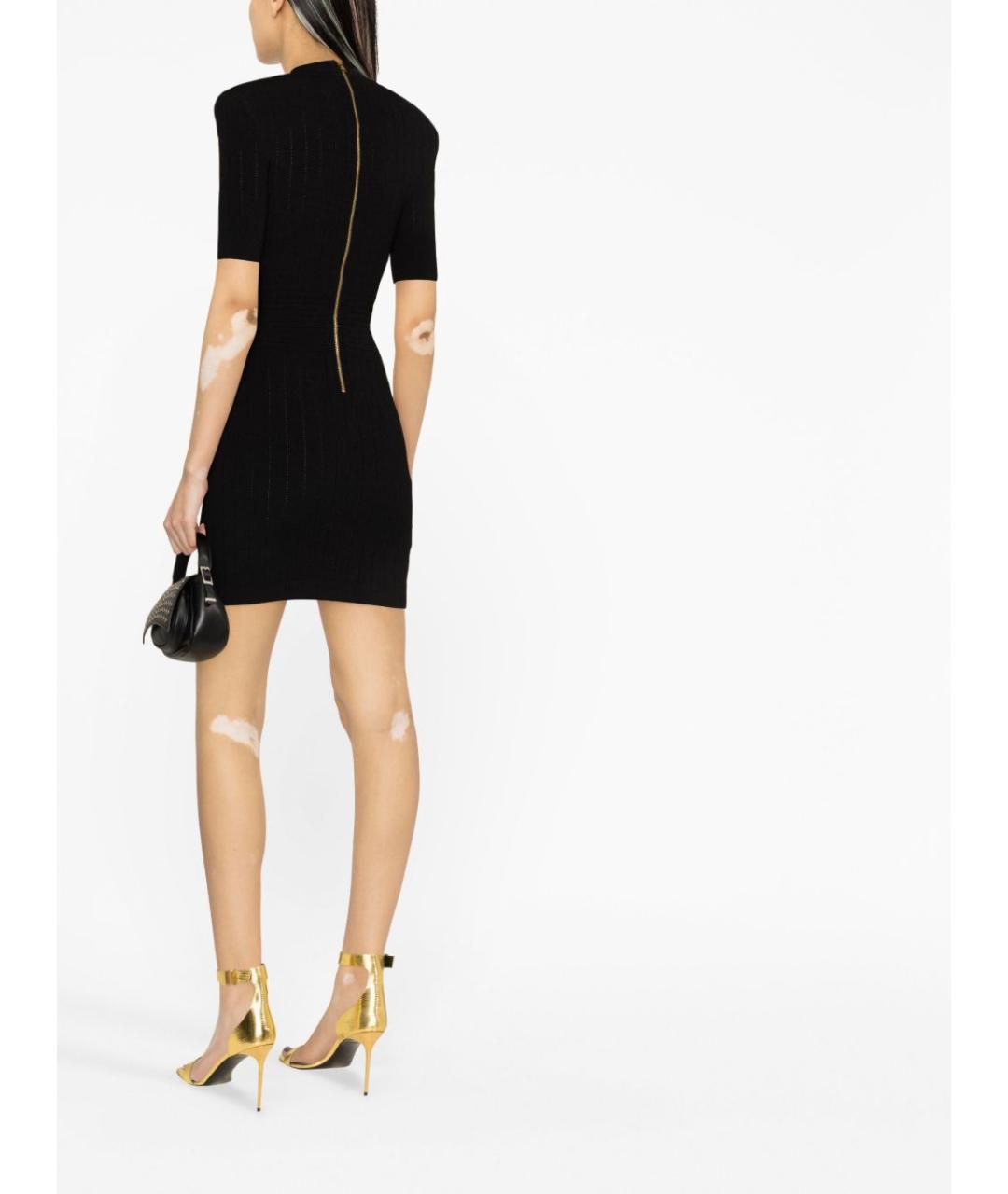 BALMAIN Черное вискозное повседневное платье, фото 2