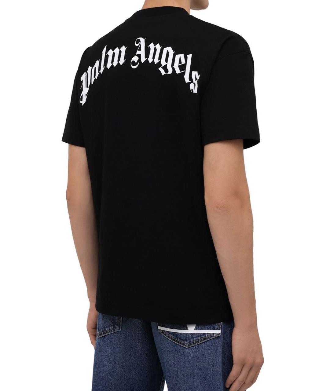 PALM ANGELS Черная хлопковая майка, фото 3