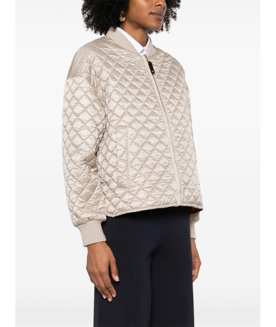 MAX MARA Бежевая полиэстеровая куртка, фото 4