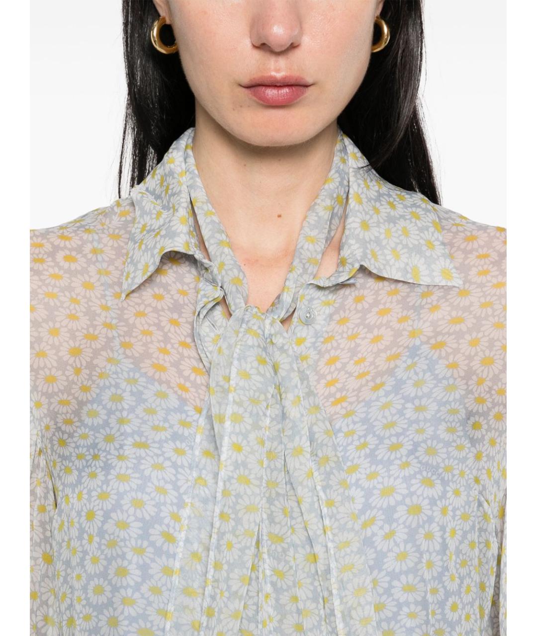 GUCCI Белая шелковая рубашка, фото 4