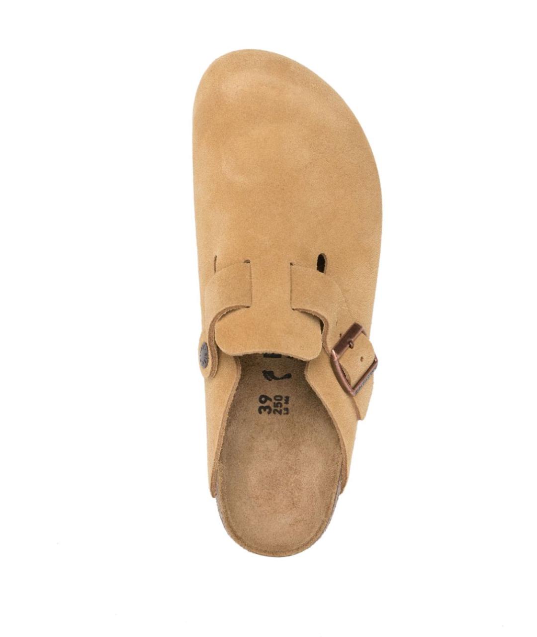 BIRKENSTOCK Бежевые замшевые сабо, фото 4