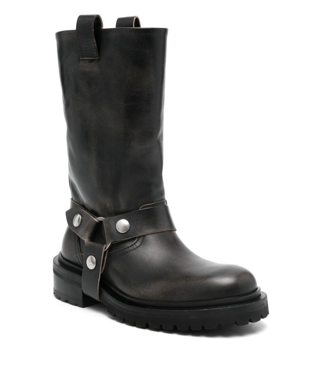 GOLDEN GOOSE DELUXE BRAND Черные кожаные сапоги, фото 2