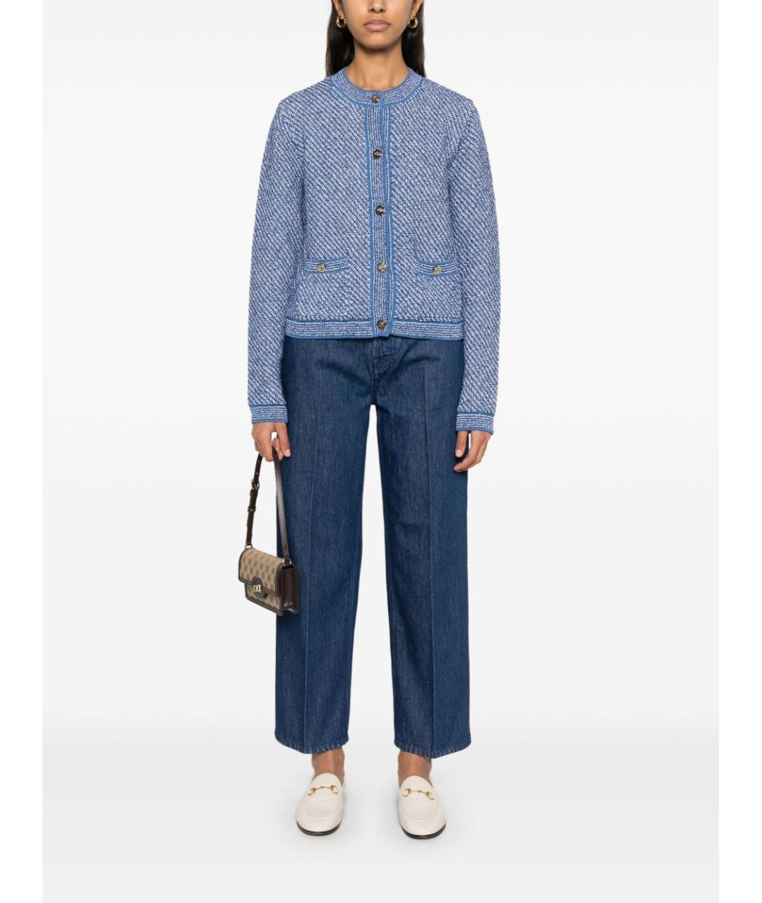 GUCCI Синие хлопковые прямые джинсы, фото 4
