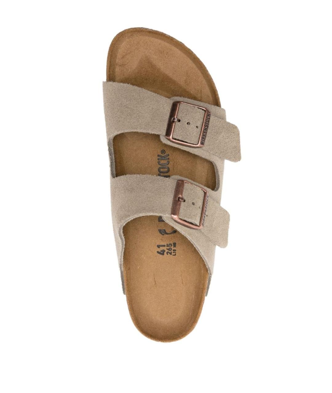 BIRKENSTOCK Бежевые замшевые шлепанцы, фото 2