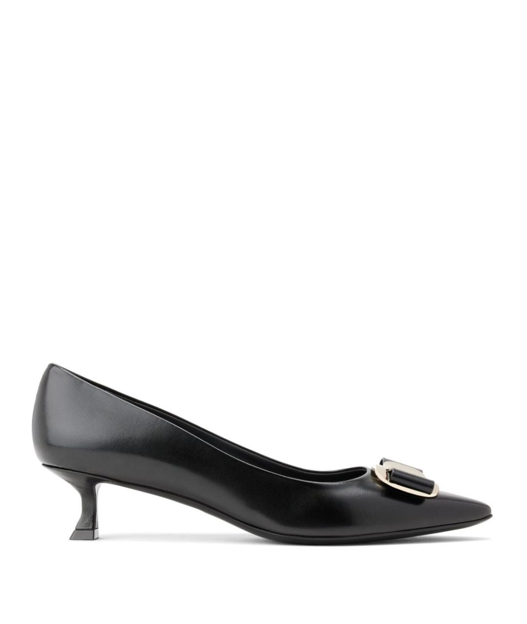 FERRAGAMO Черные кожаные туфли, фото 1