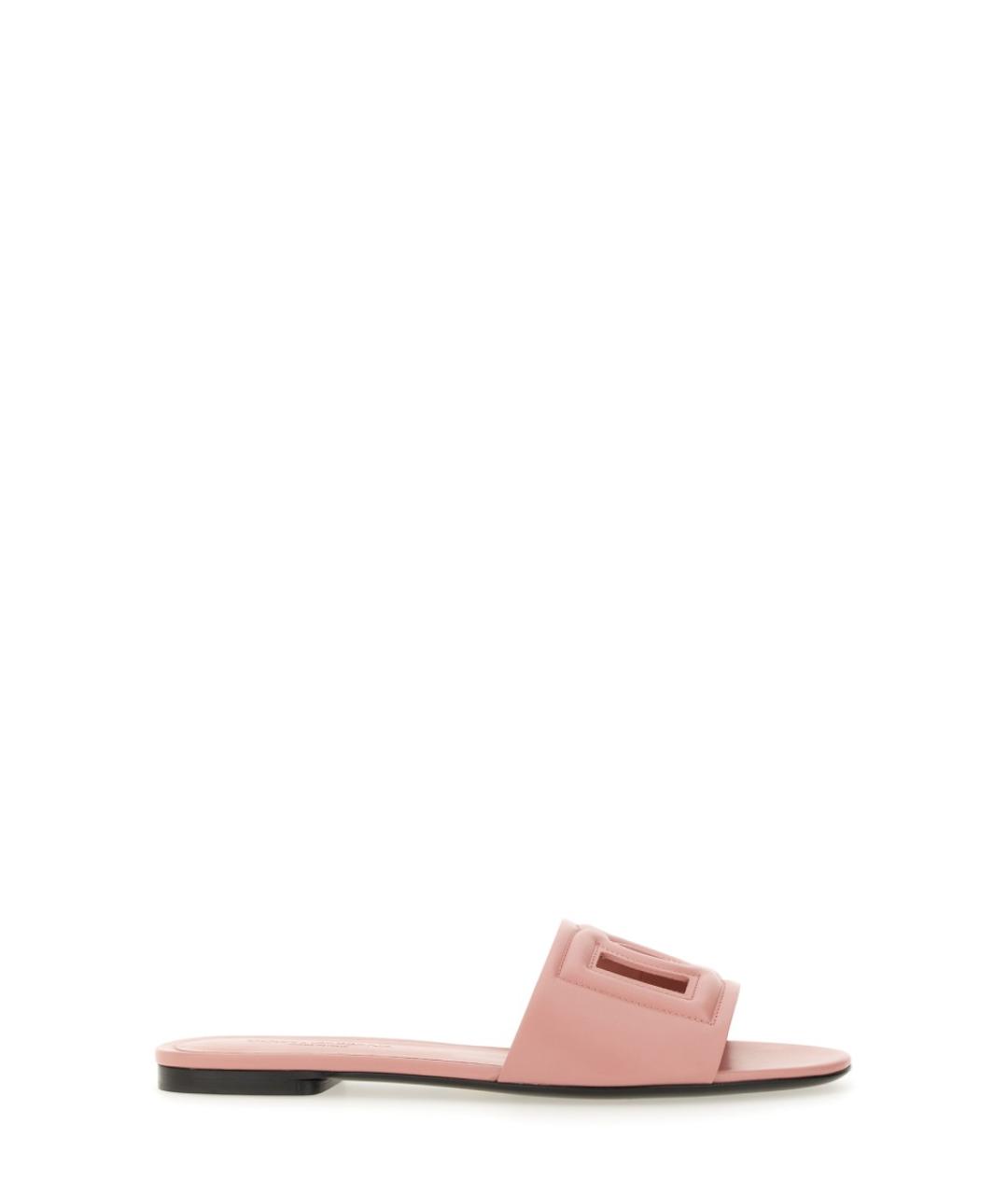 DOLCE&GABBANA Розовые кожаные сандалии, фото 1