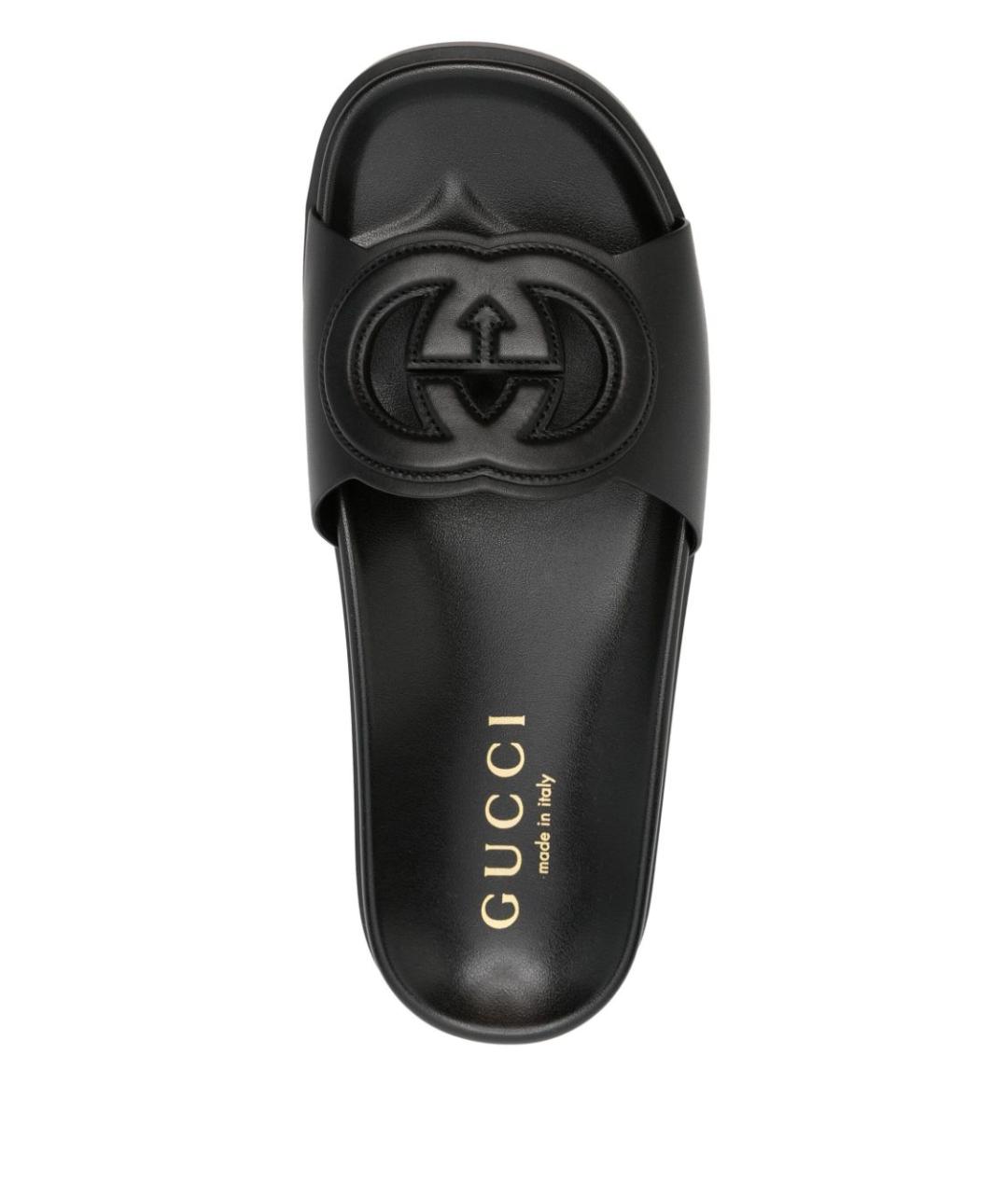 GUCCI Черные кожаные сандалии, фото 3