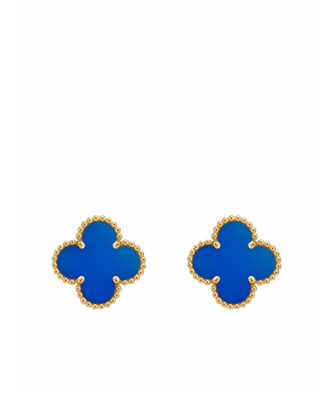 VAN CLEEF & ARPELS Синие серьги из желтого золота, фото 1