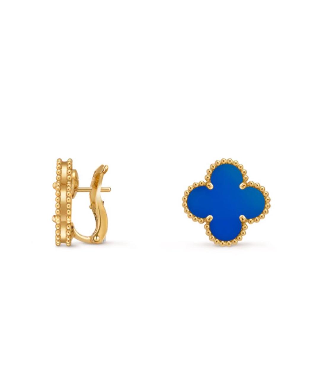 VAN CLEEF & ARPELS Синие серьги из желтого золота, фото 3