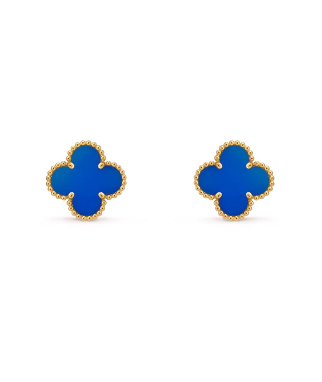 VAN CLEEF & ARPELS Синие серьги из желтого золота, фото 4