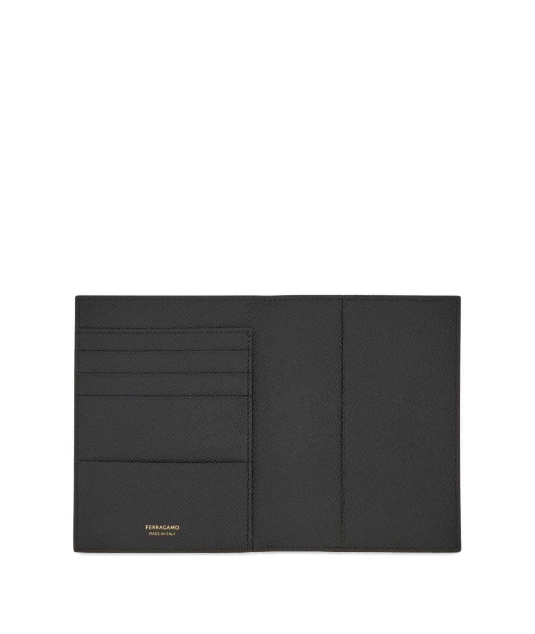 FERRAGAMO Черный кожаный кошелек, фото 4