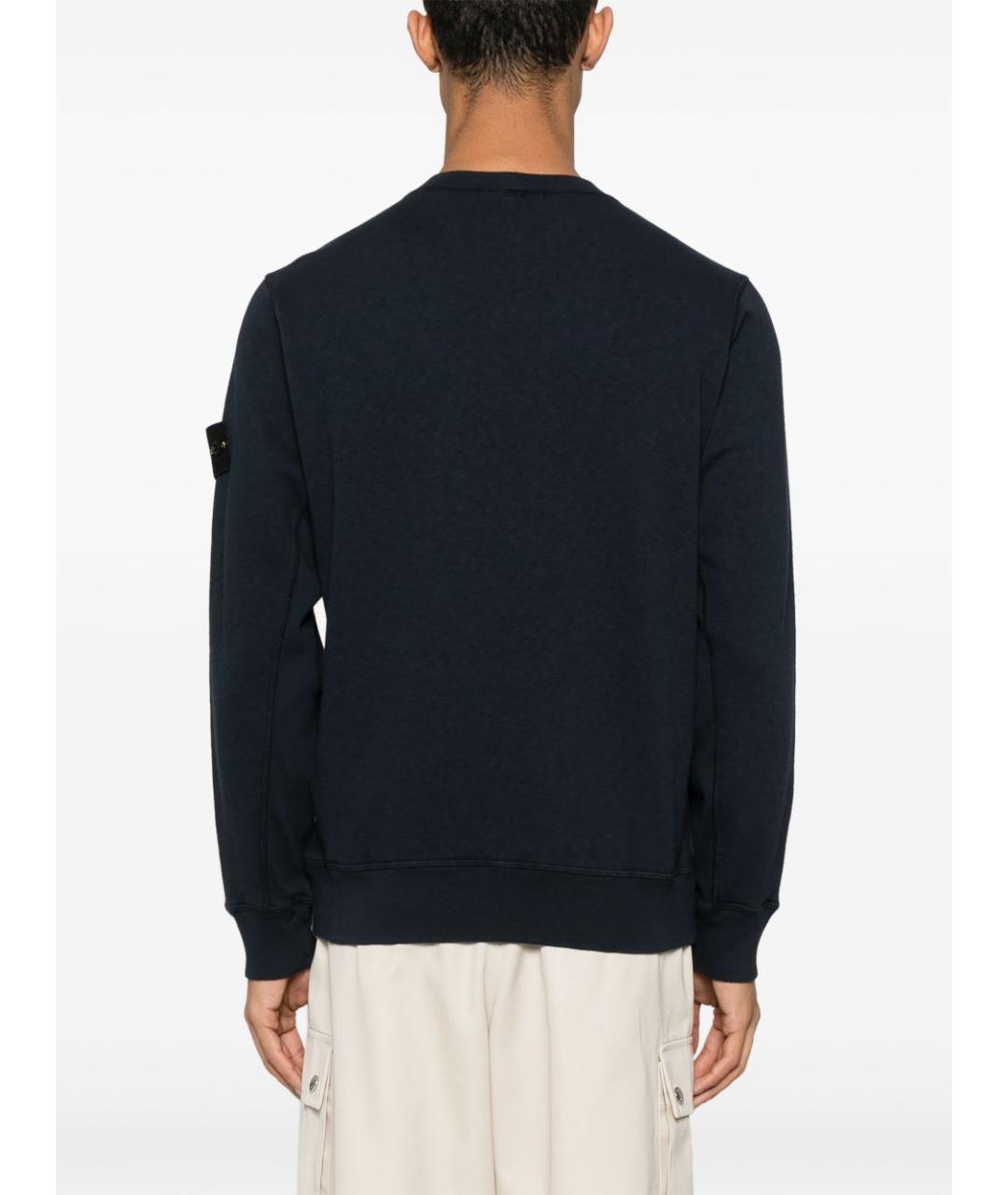 STONE ISLAND Темно-синий хлопковый джемпер / свитер, фото 2