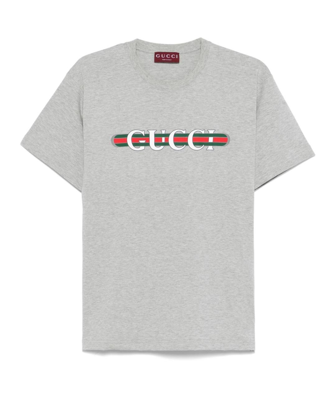 GUCCI Серая хлопковая футболка, фото 1