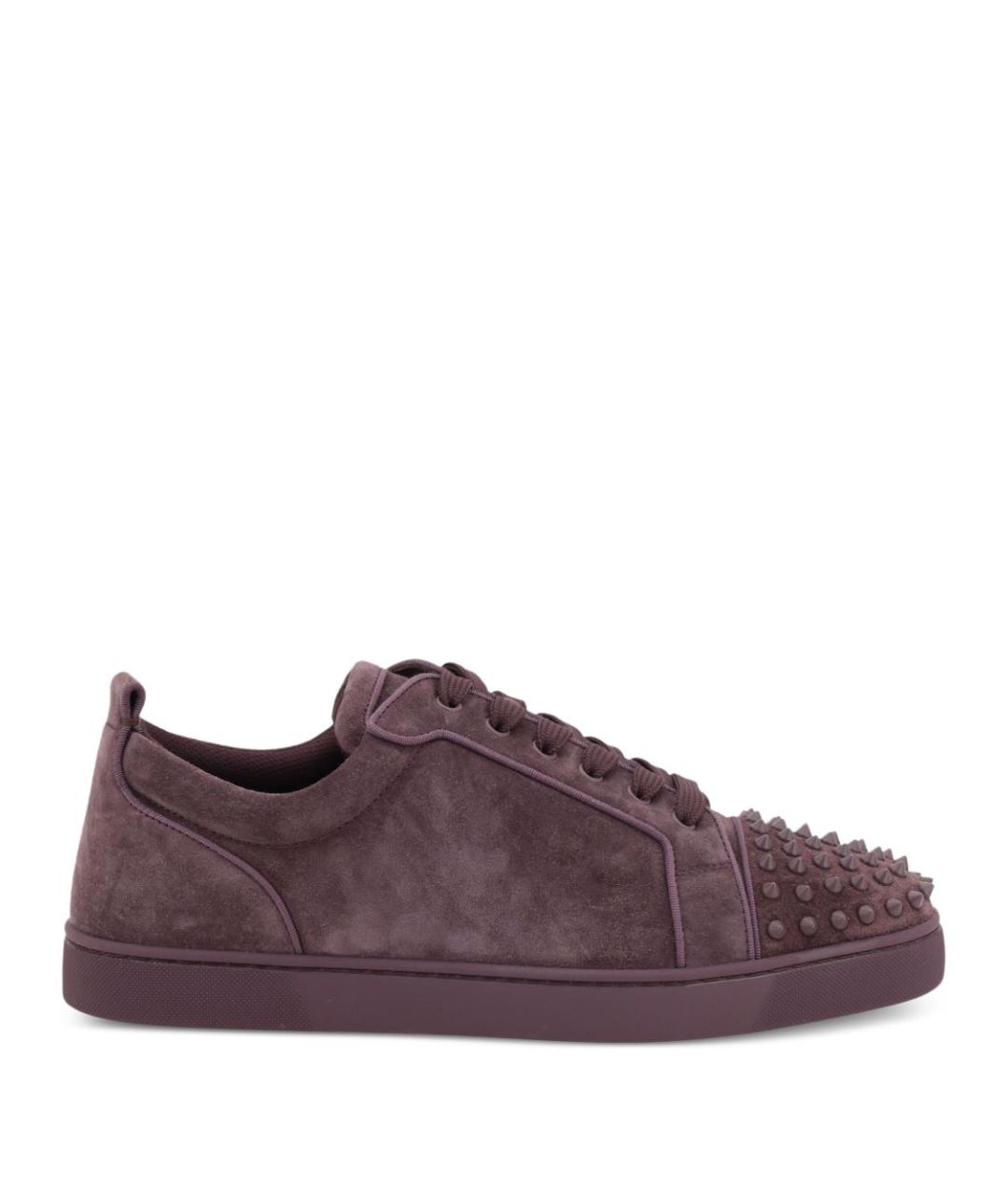 CHRISTIAN LOUBOUTIN Бордовые кожаные низкие кроссовки / кеды, фото 1
