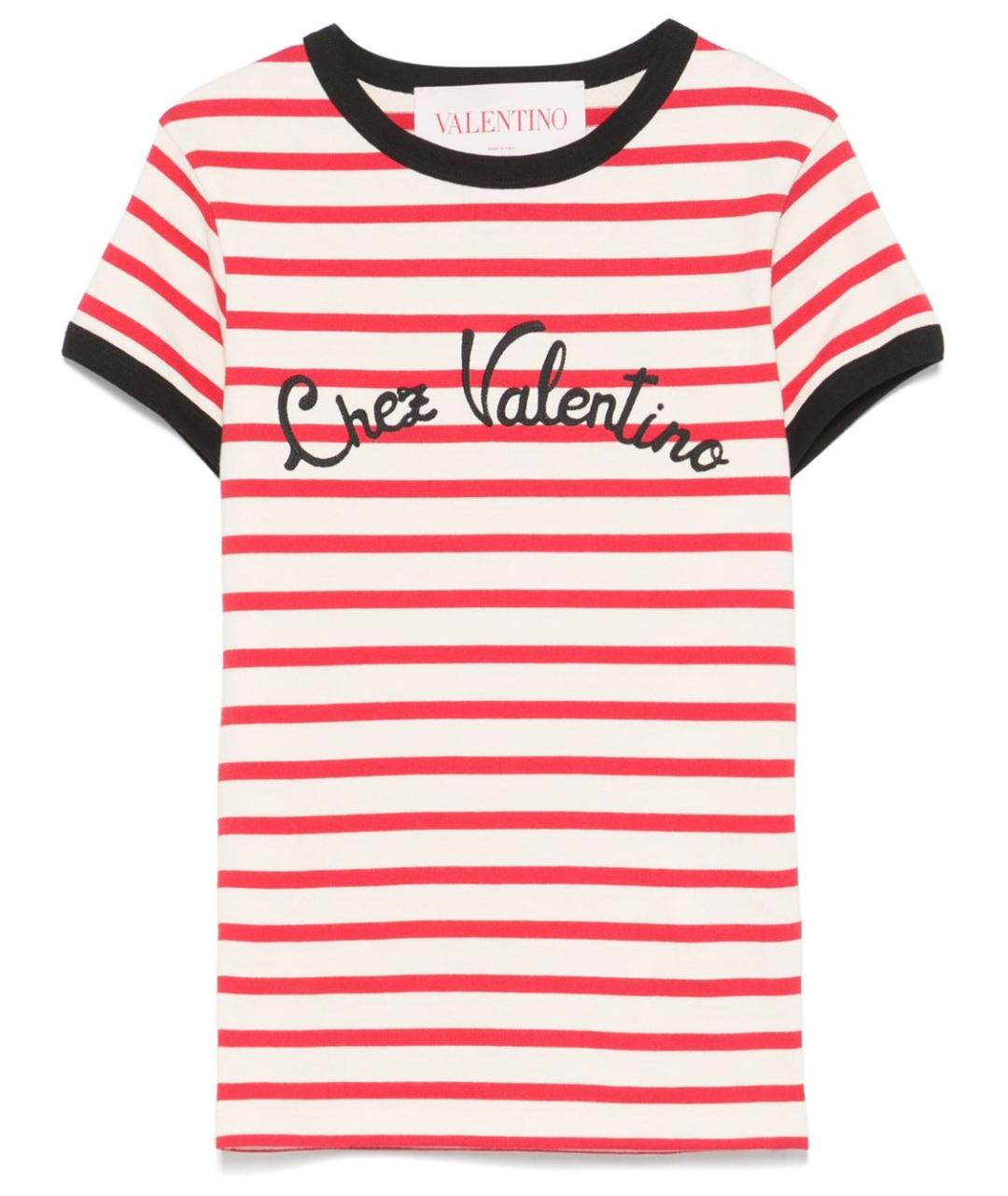 VALENTINO Красная хлопковая футболка, фото 1