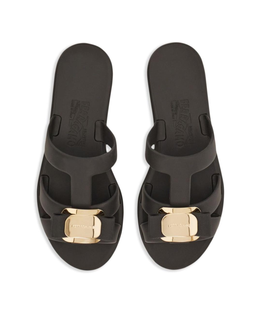 FERRAGAMO Черные сандалии, фото 4