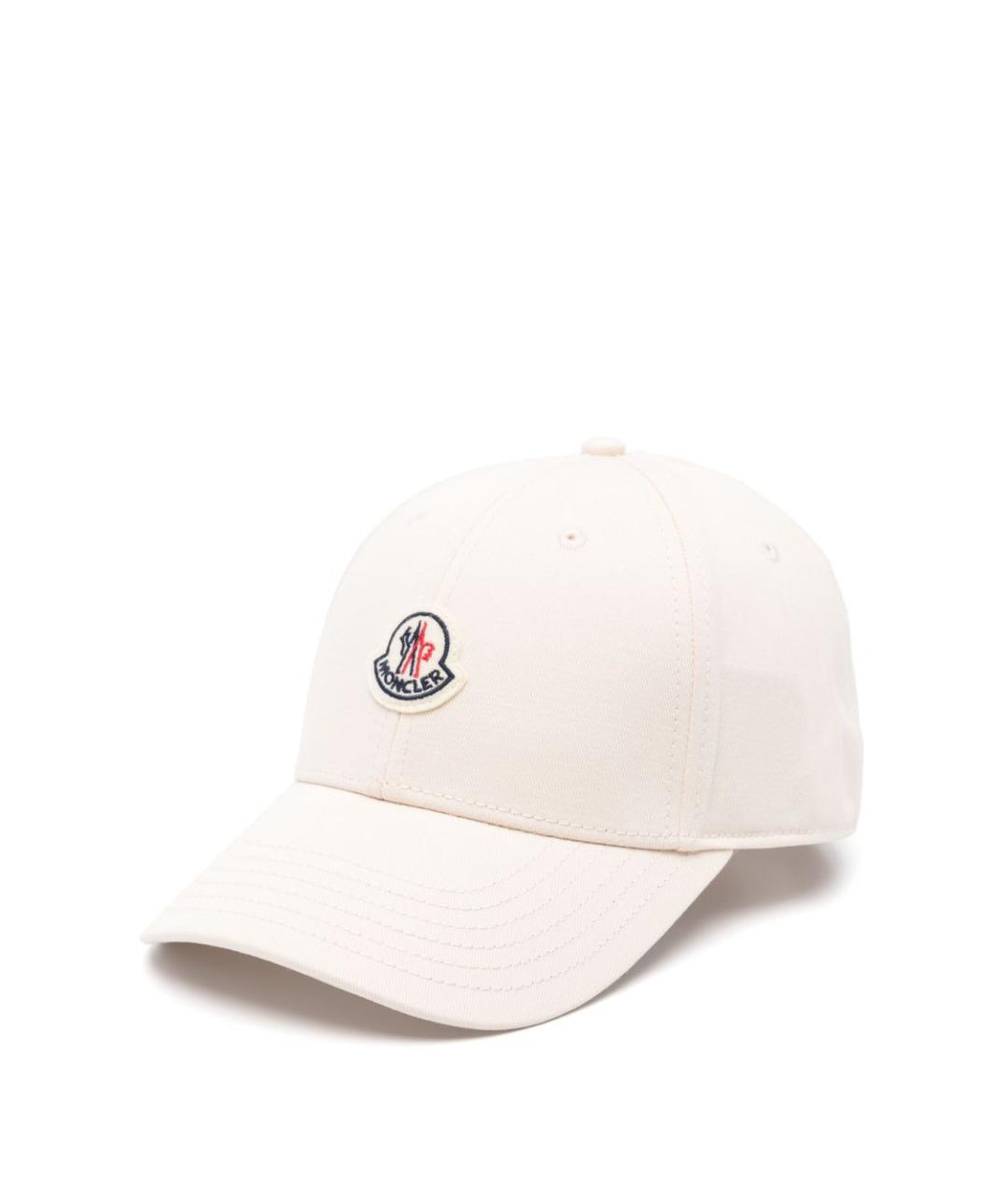 MONCLER Белая хлопковая кепка, фото 1