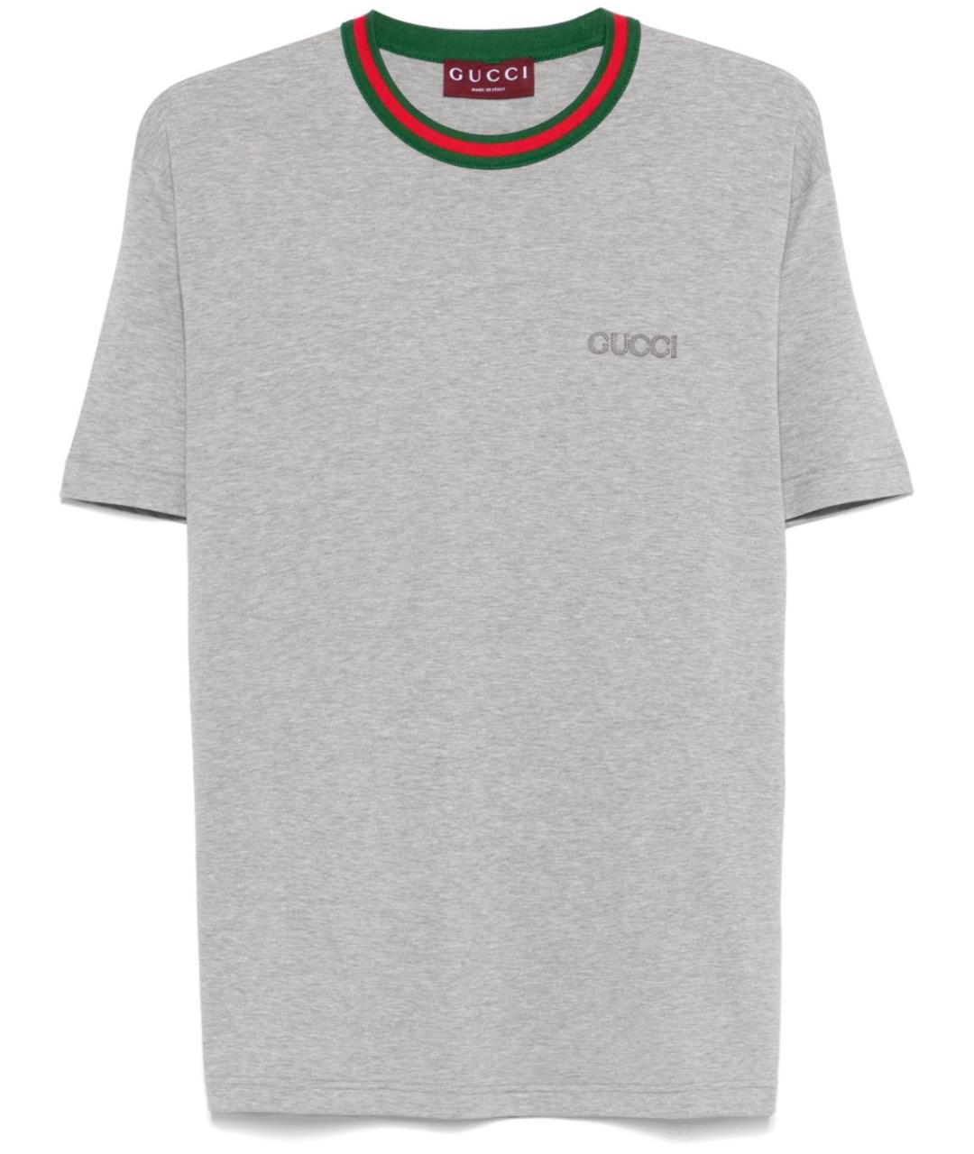 GUCCI Серая хлопковая футболка, фото 1