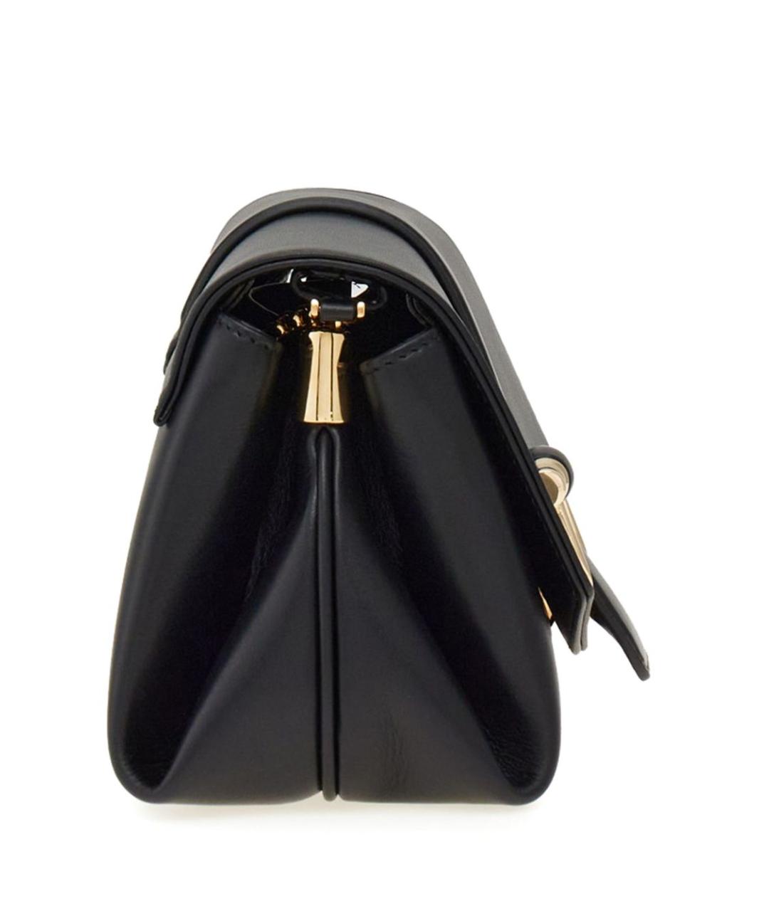 FERRAGAMO Черная кожаная сумка через плечо, фото 3
