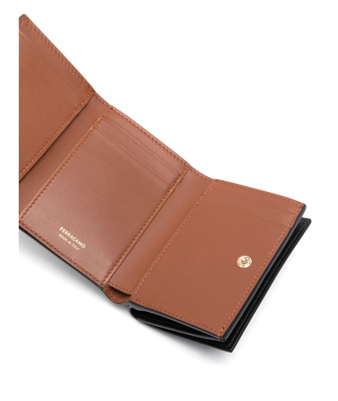 FERRAGAMO Черный кожаный кошелек, фото 3