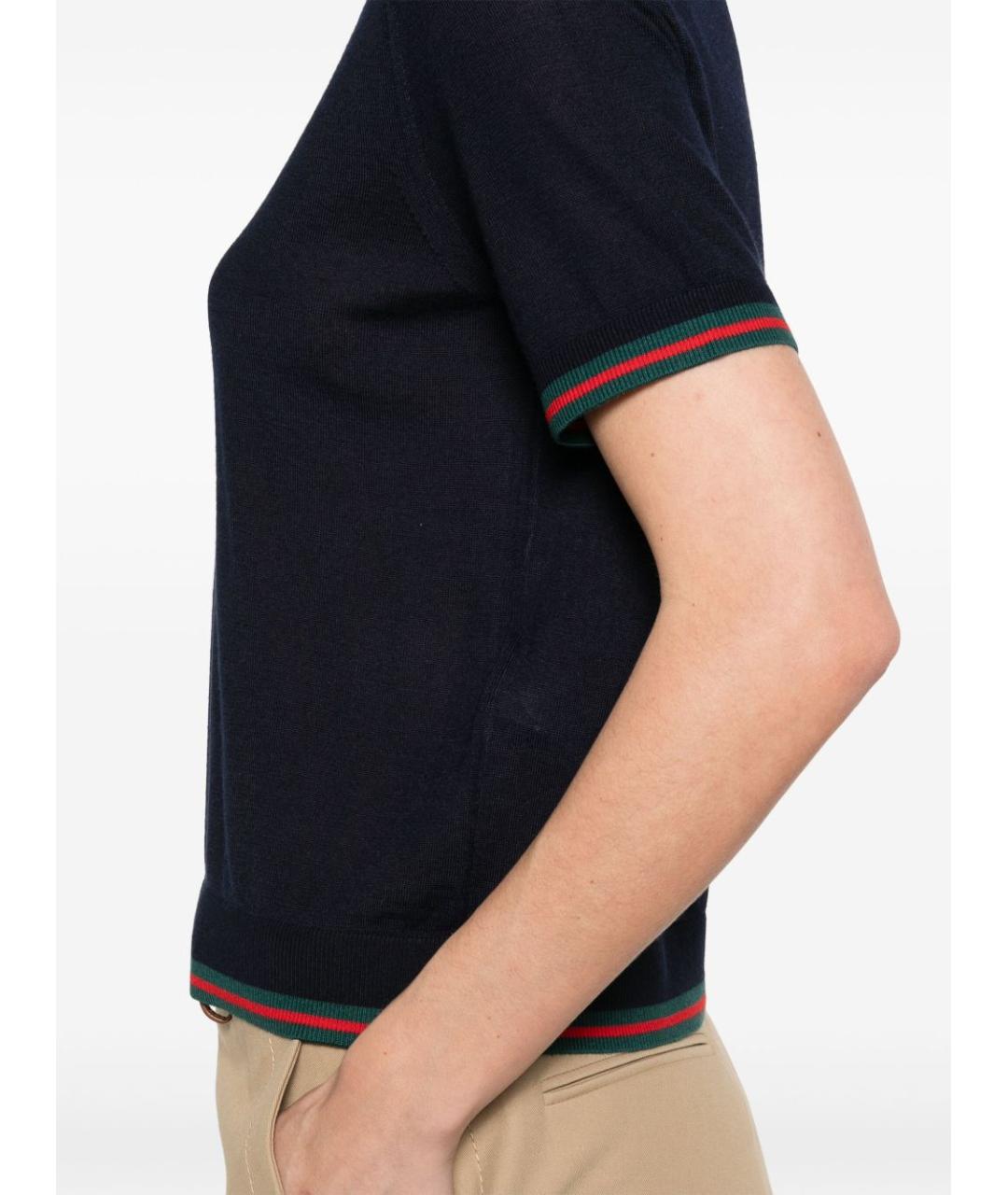 GUCCI Темно-синяя кашемировая футболка, фото 3