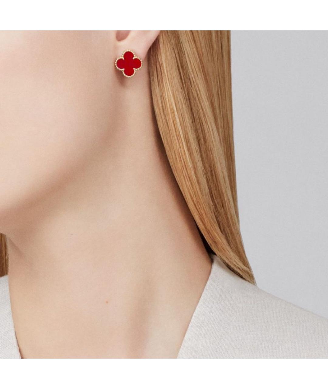 VAN CLEEF & ARPELS Красные серьги из желтого золота, фото 2