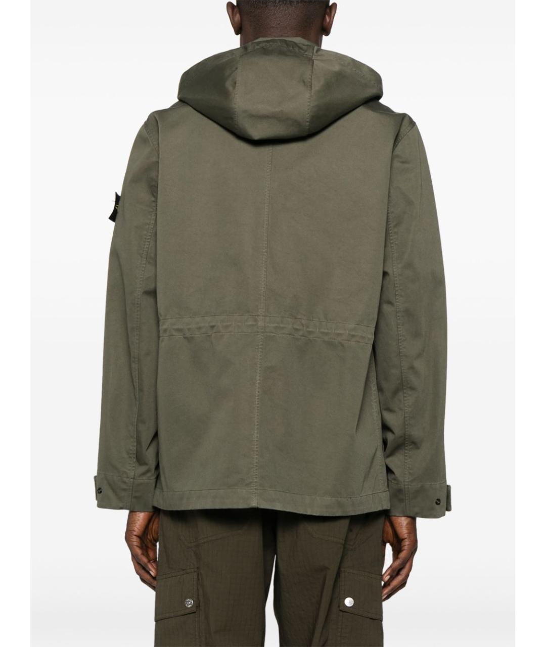 STONE ISLAND Зеленая хлопковая куртка, фото 2