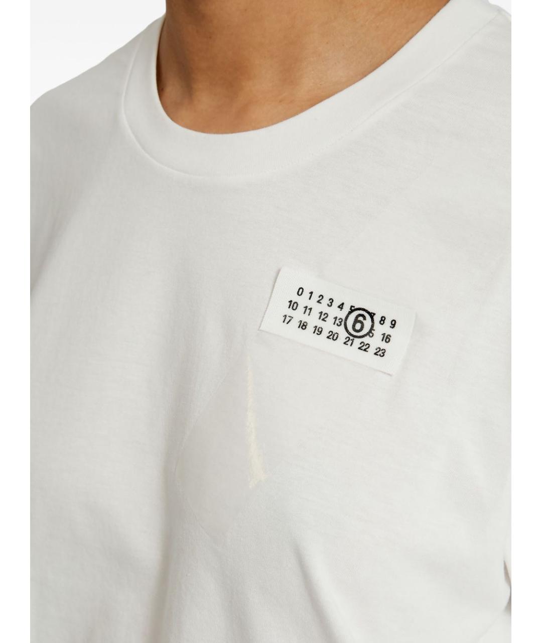 MAISON MARGIELA Белая хлопковая футболка, фото 4