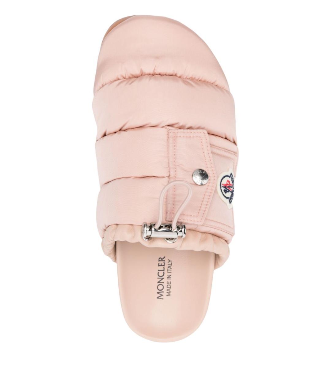 MONCLER Розовые синтетические мюли, фото 2
