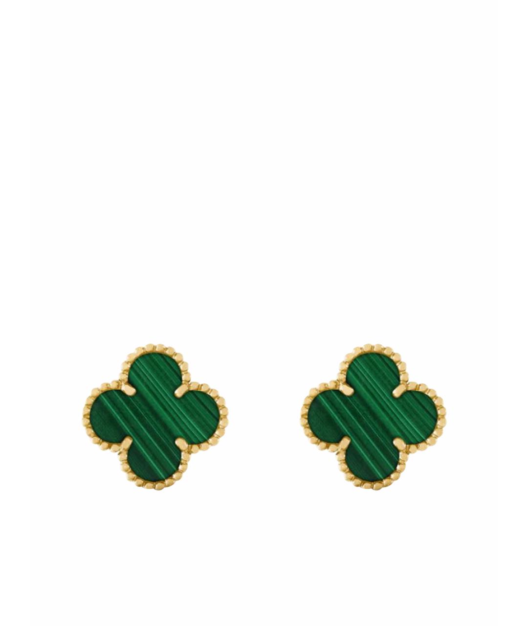 VAN CLEEF & ARPELS Зеленые серьги из желтого золота, фото 1