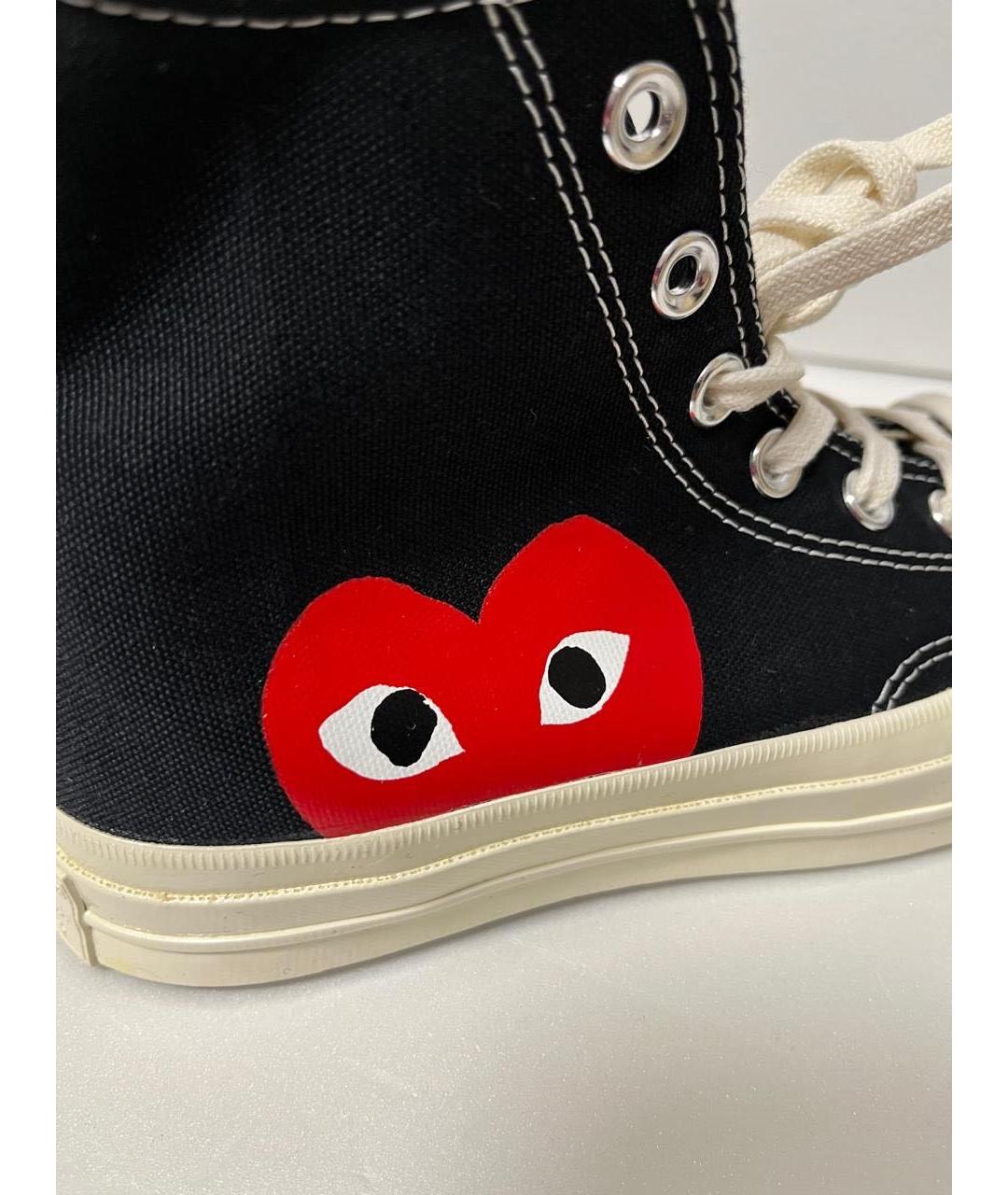 COMME DES GARÇONS PLAY Черные текстильные кеды, фото 5