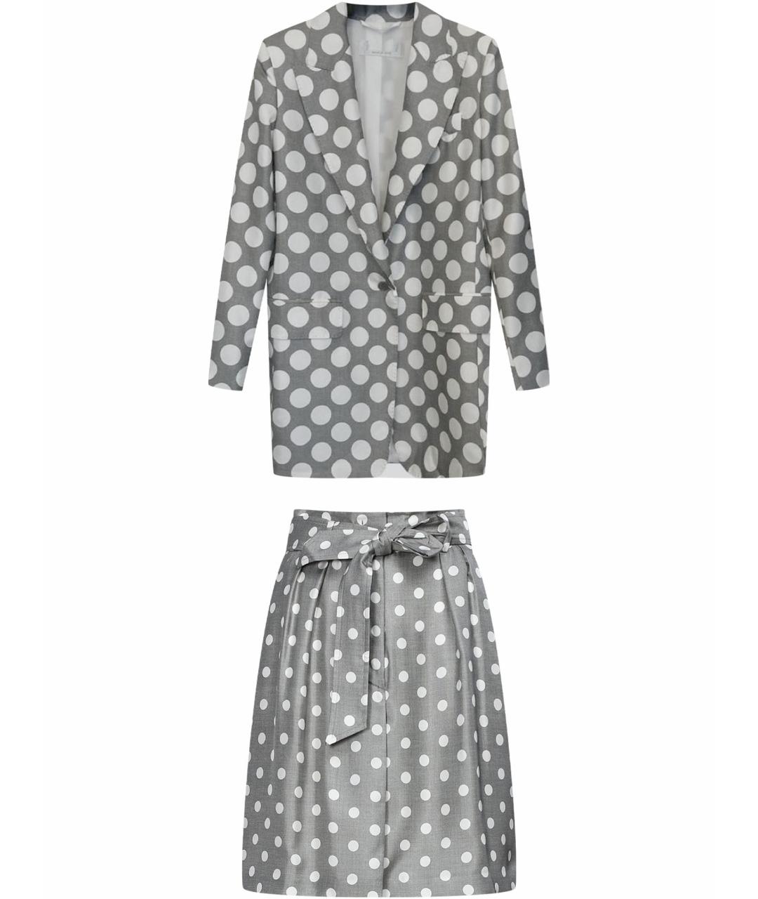 MAX MARA Серый шелковый костюм с юбками, фото 1