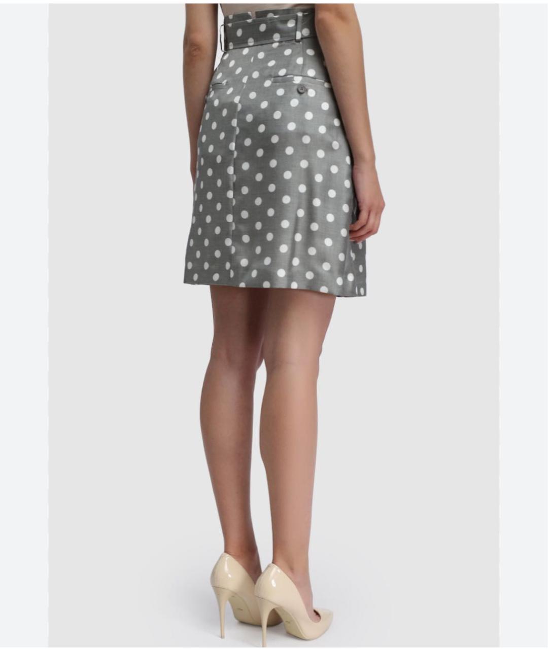 MAX MARA Серый шелковый костюм с юбками, фото 4