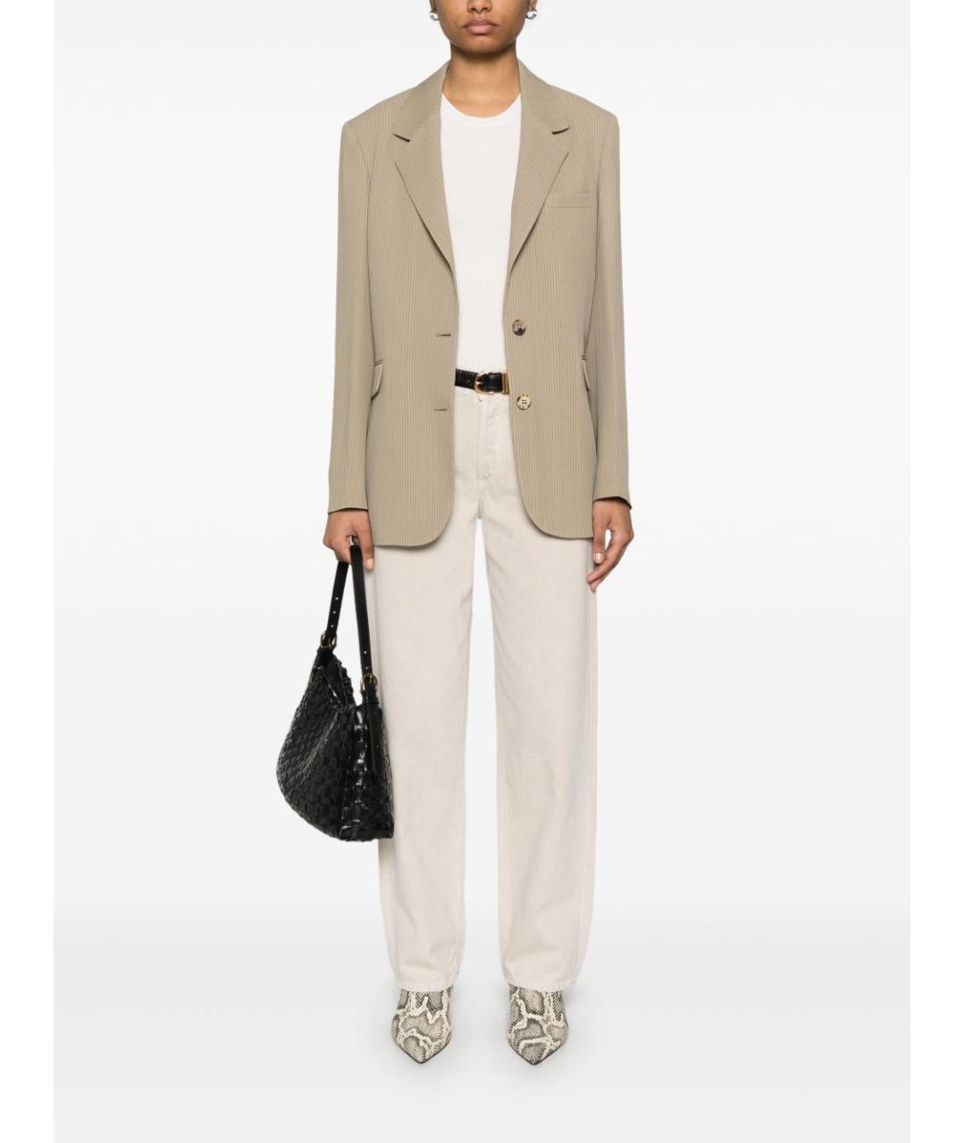 GOLDEN GOOSE DELUXE BRAND Бежевая вискозная куртка, фото 3