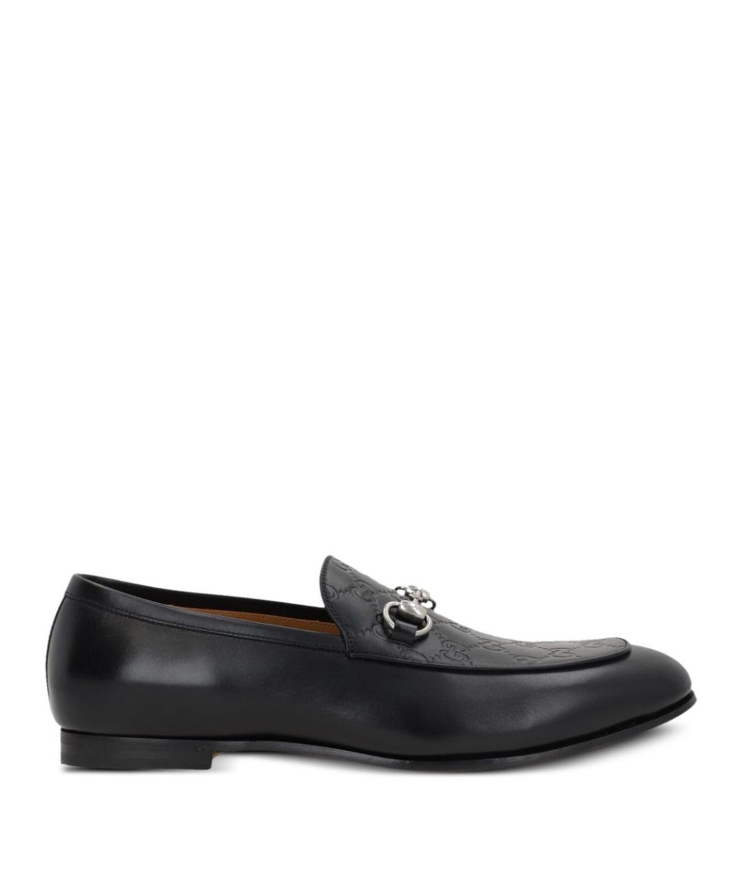 GUCCI Черные кожаные лоферы, фото 1