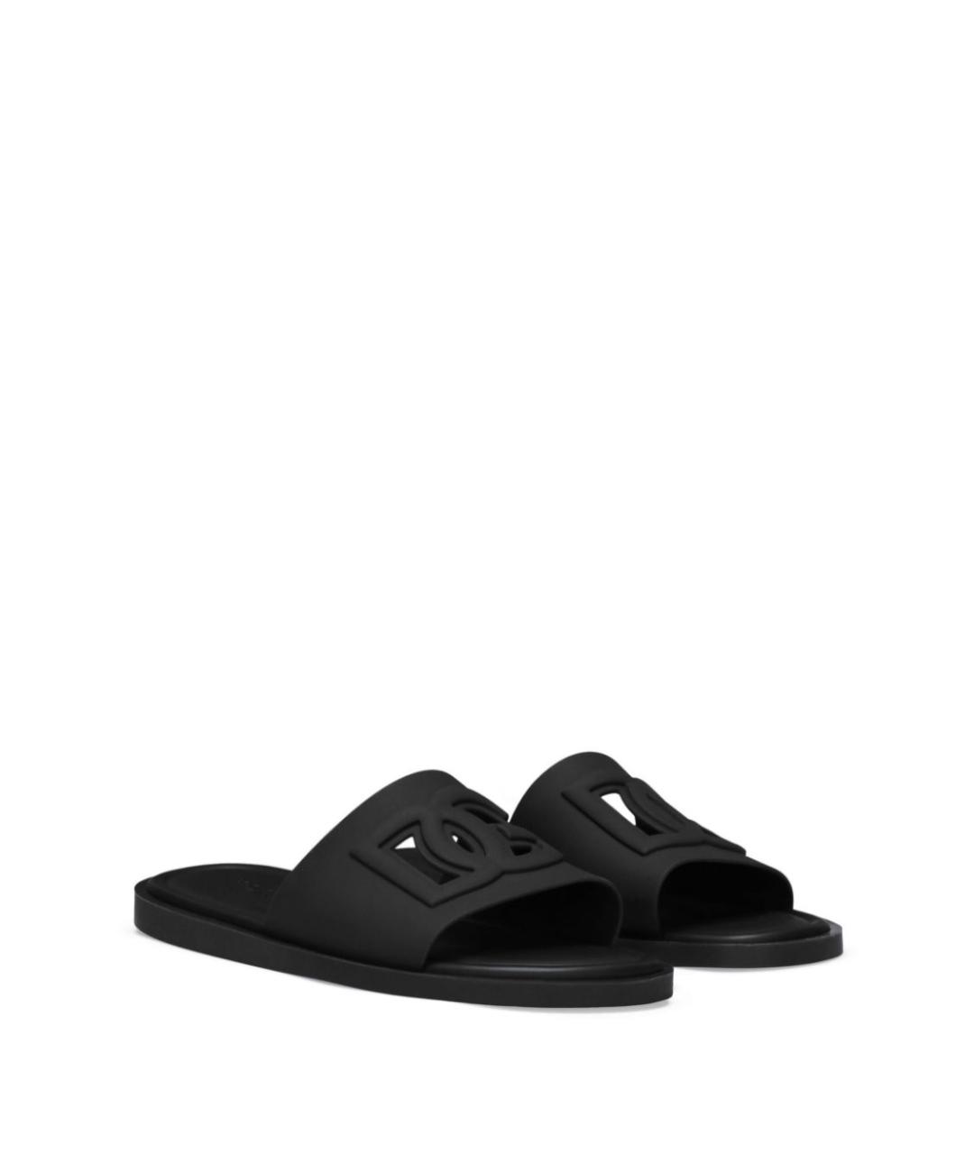 DOLCE&GABBANA Черные шлепанцы, фото 2