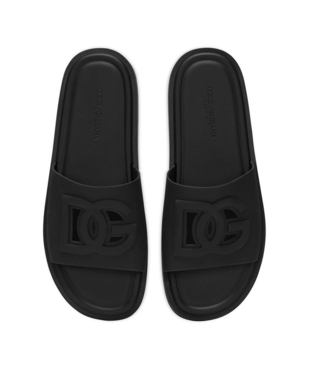 DOLCE&GABBANA Черные шлепанцы, фото 4