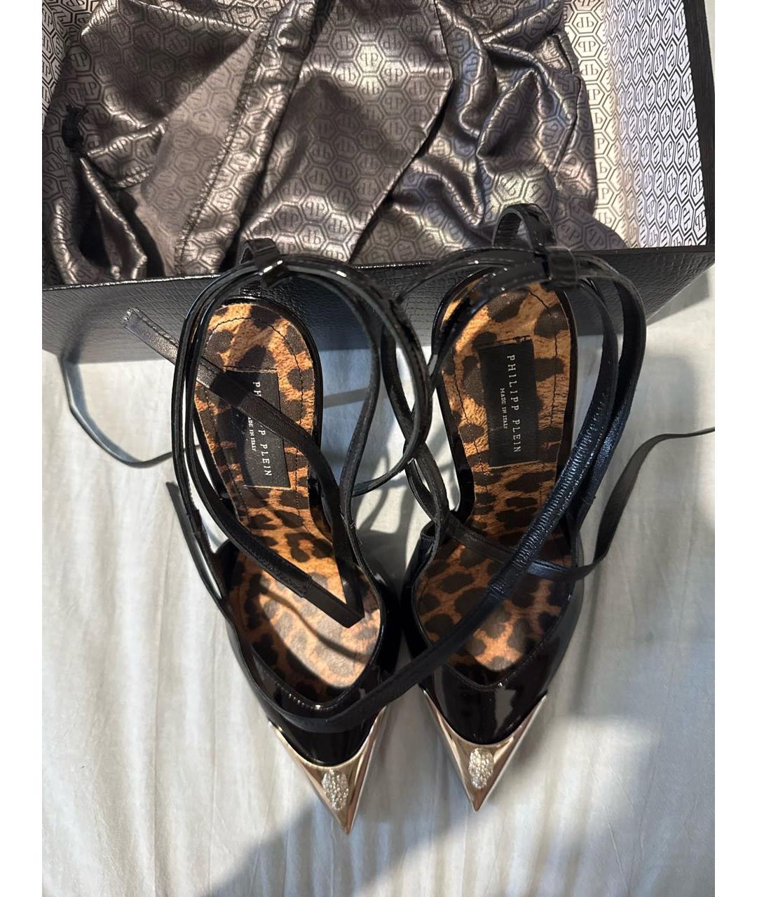PHILIPP PLEIN Черные туфли из лакированной кожи, фото 4