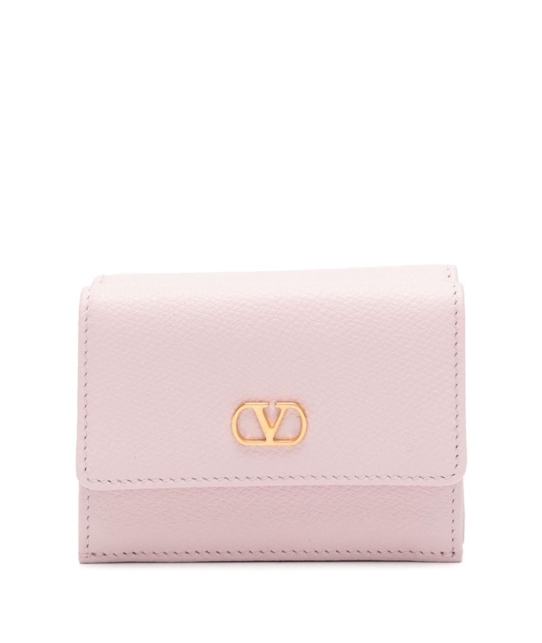 VALENTINO Розовый кожаный кошелек, фото 1