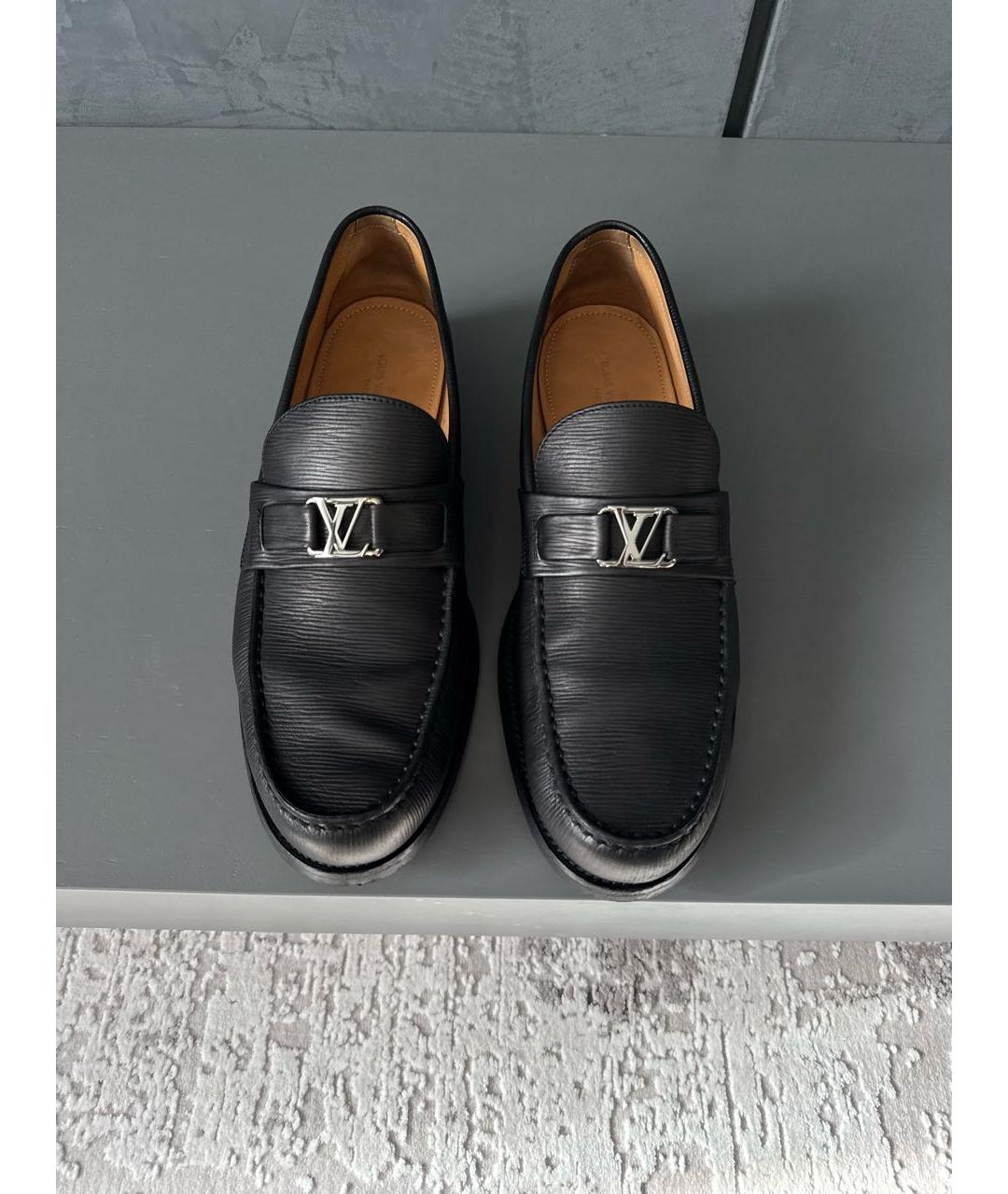 LOUIS VUITTON Черные кожаные лоферы, фото 3