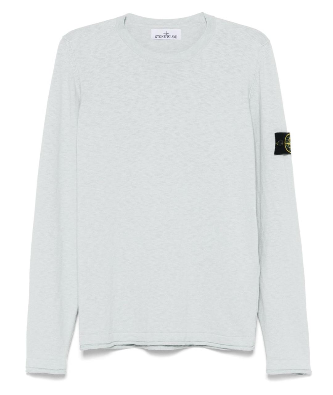 STONE ISLAND Голубой хлопковый джемпер / свитер, фото 1
