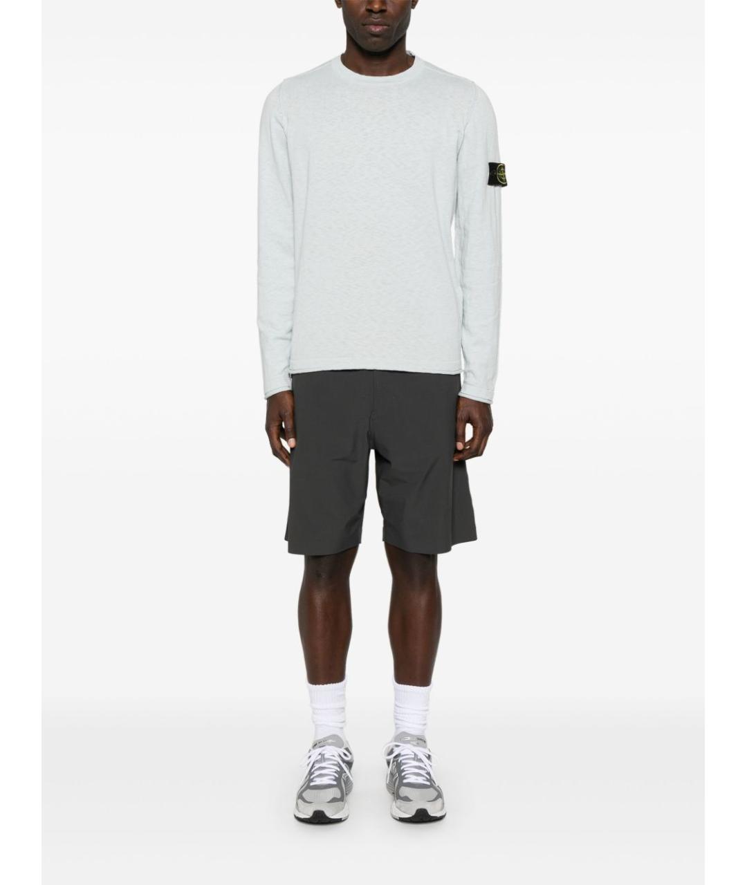 STONE ISLAND Голубой хлопковый джемпер / свитер, фото 5