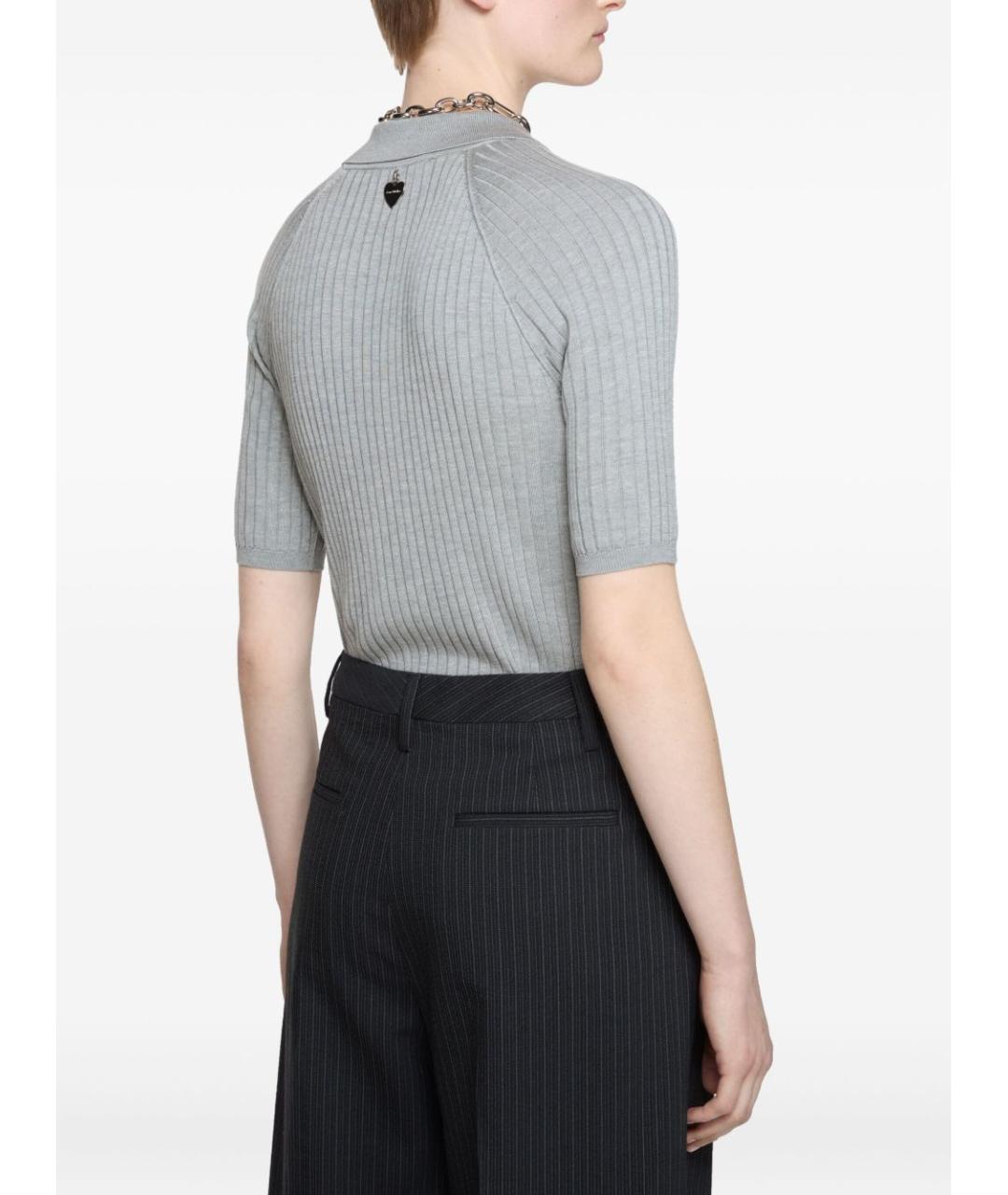 ACNE STUDIOS Серая шелковая футболка, фото 4
