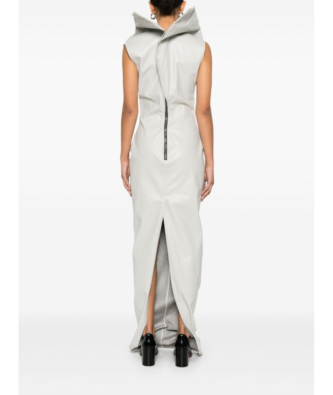 RICK OWENS Белое хлопковое повседневное платье, фото 5
