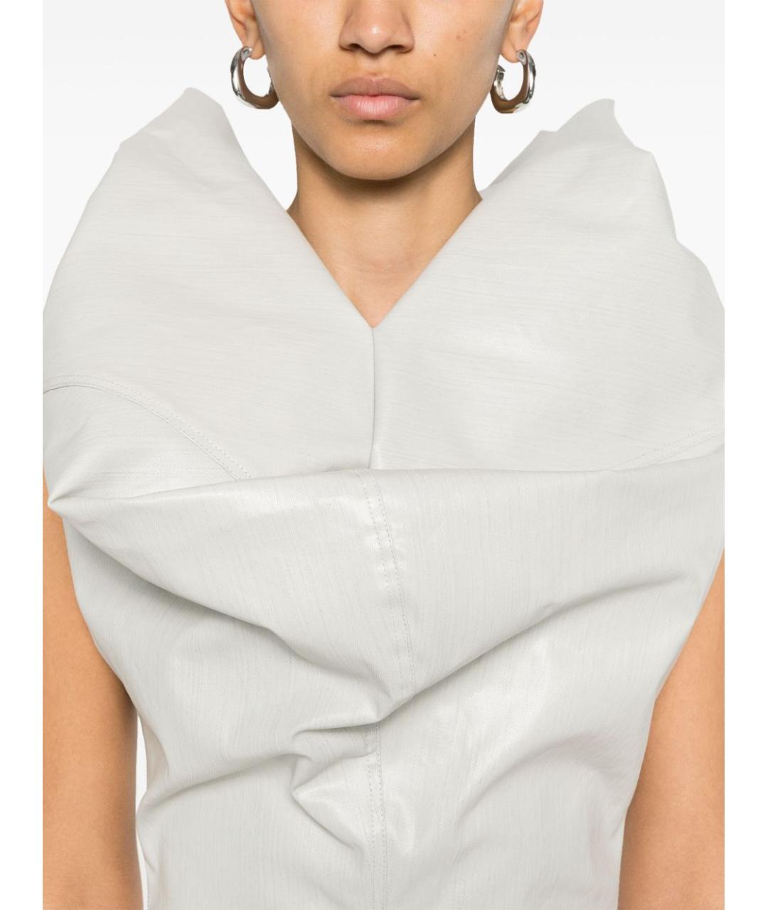 RICK OWENS Белое хлопковое повседневное платье, фото 2